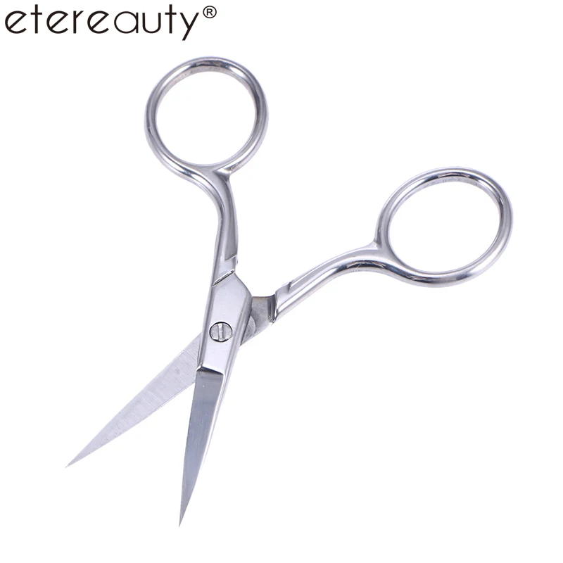 

ETEREAUTY Stainless Steel Nose Hair Scissors Beard Eyebrow Facial Hairs False Eyelashes Trimmer Scissors Sharp Edge Blades