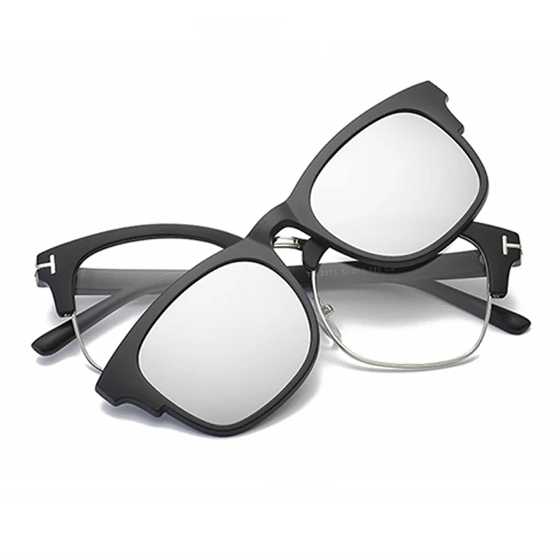 Belmon, оправа для очков для мужчин и женщин, модные поляризованные солнцезащитные очки на застежке, магнитные очки, мужские Оптические очки для близорукости RS489 - Цвет оправы: RS489 C03