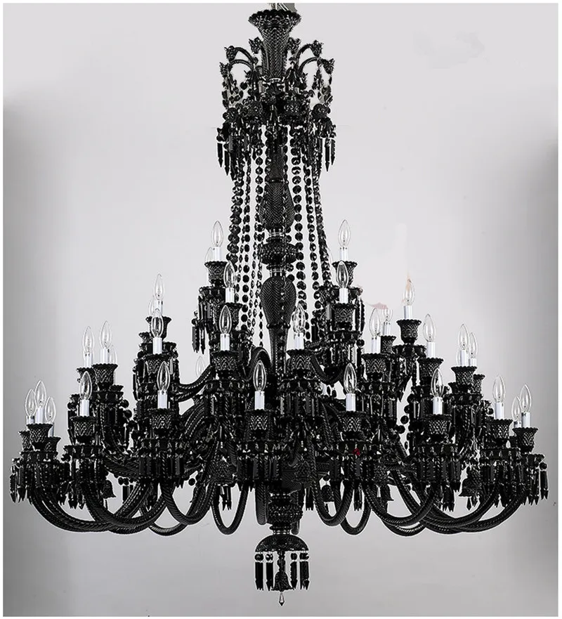 Церковь 145 см большая черная люстра люстры de cristal Хрустальная Люстра droplight вилла