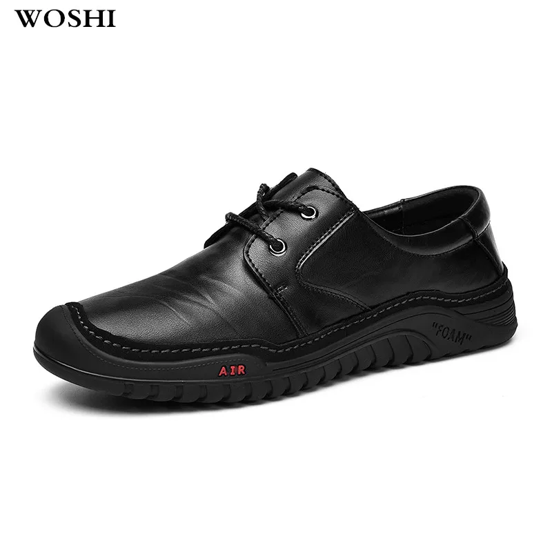 

Men Genuine Leather Shoes lace up Fashion Casual Male Shoes oxfords Men Flats Shoes Mens Loafers breathable Masculino shoes k3