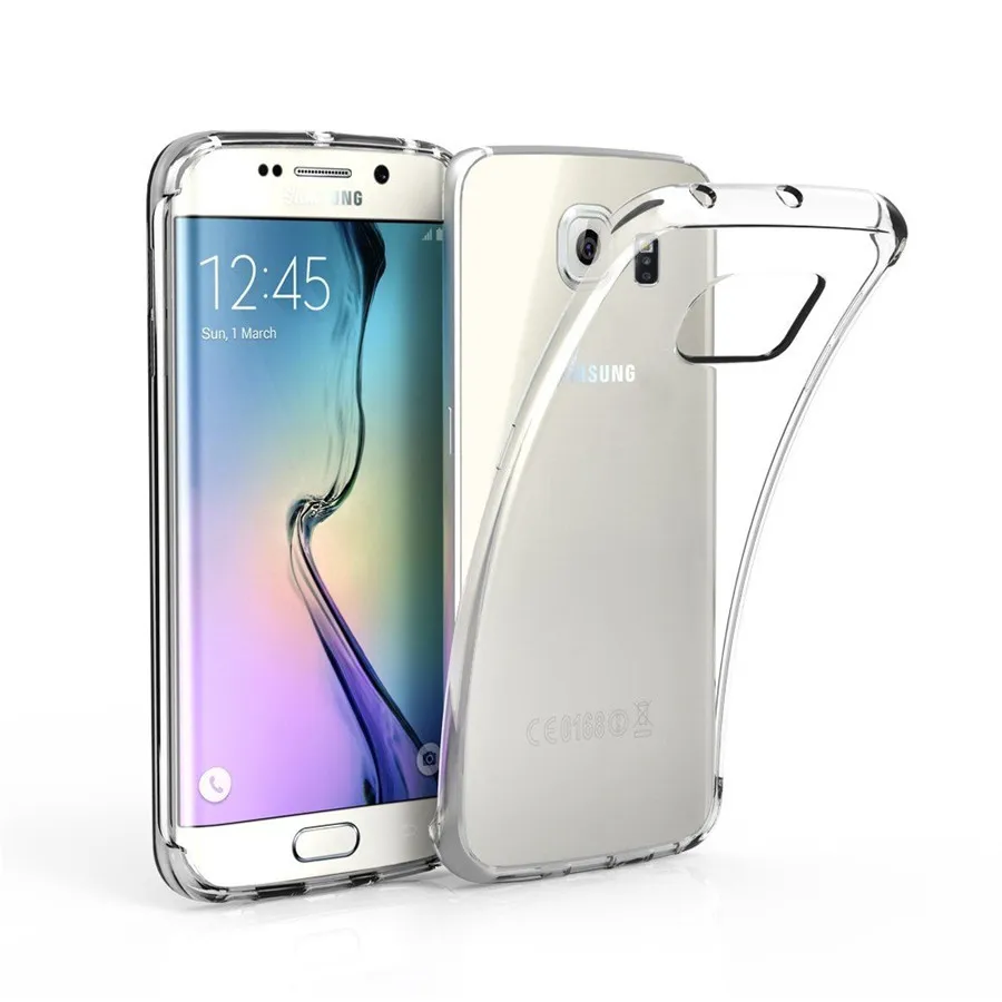 Ультра Тонкий Мягкие TPU Ясно Чехол Для Samsung Galaxy S6 Край Плюс Крышка Силиконовые