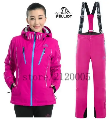 Сноуборд куртка для женщин известный бренд Pelliot горнолыжный костюм+ брюки высокое качество водонепроница - Цвет: color9