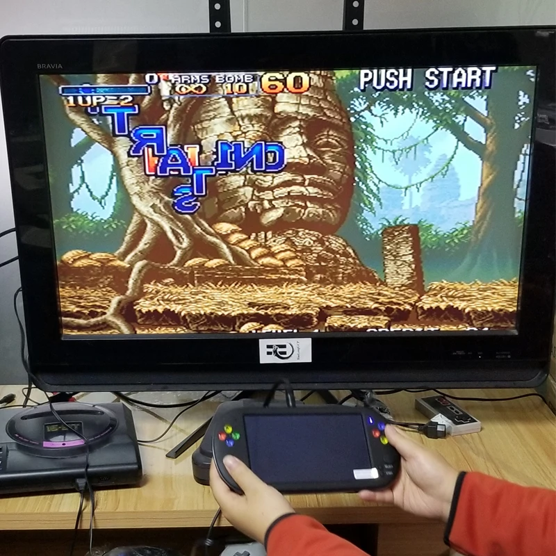 Haolonggcp ручной 7 дюймов в стиле ретро видео Игровая приставка для ps1 для neogeo 8/16/32 бит игры 8GB с 1500 поддержка игр ТВ вне