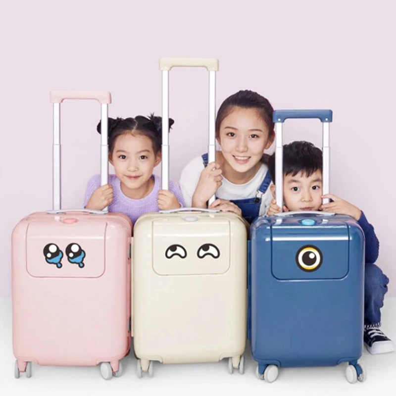 

CHENGZHI 17" inch KIDS 90 small trolley suitcase spinner wheels pink carry on luggage for children