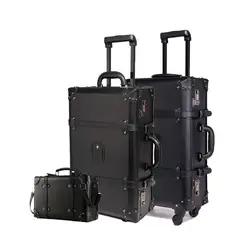LeTrend ретро комплект багажных сумок на колесиках Spinner Для женщин пароль тележка 24 дюймов чемодан колеса 20 дюймов винтажная кабина дорожная