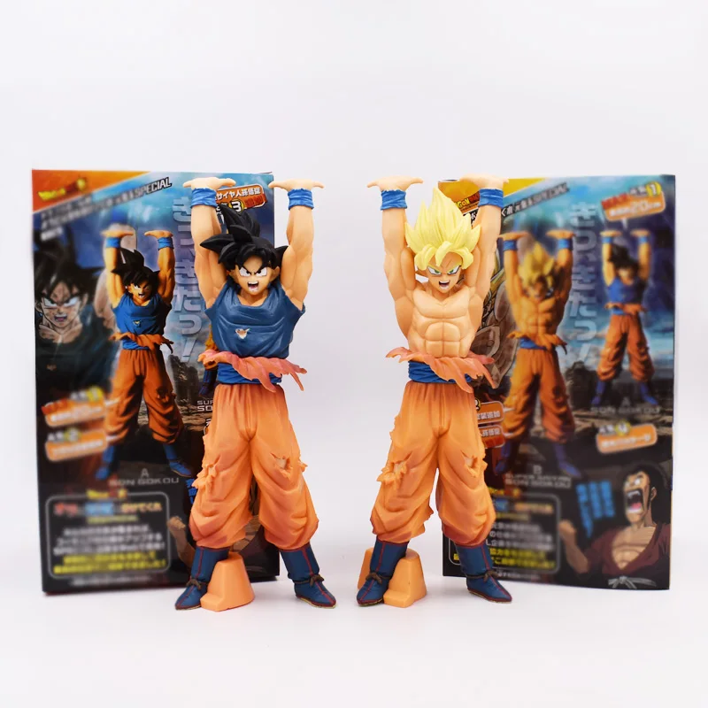 2Styles 24cm Dragon Ball Z Super Saiyan Figures Toys Son Goku Genki Dama Spirit Bomb Dragonball DBZ Model Toy Free Shipping