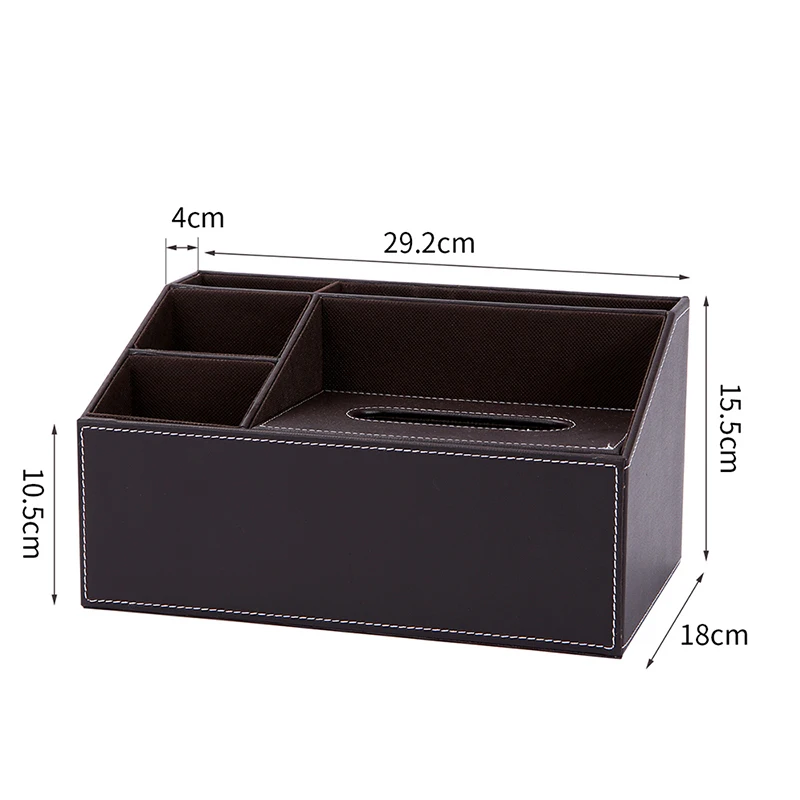 ORZ Home Office Tissue Box PU Leather Napkin Holder Remote Control Holder Storage Box Desktop Organizer Tissue Paper Box Cover