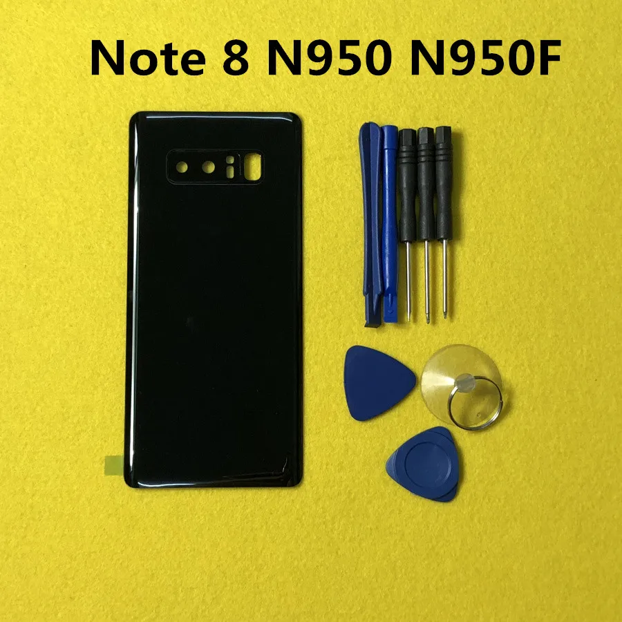 AAA+ качественная стеклянная задняя крышка батарейного отсека для samsung Galaxy Note 8 N950 N950F задняя крышка корпуса с объективом камеры+ Инструменты