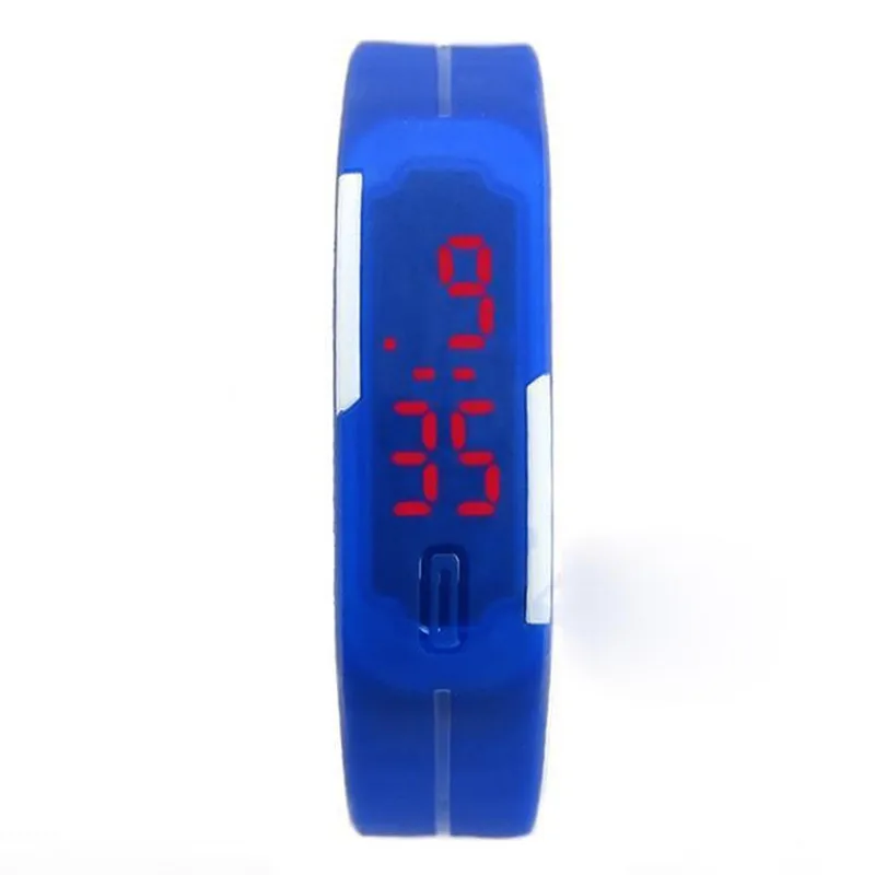 RUNER SESEDEN модный светодиодный браслет винтажные часы для мужчин и дамы ребенок Wo мужчин s резиновые спортивные наручные Saat - Цвет: dark blue