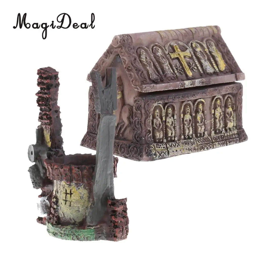 MagiDeal Sand Armor Scene Building Simulation Resin Dry Well Casket Coffin Model Toys for Diorama Wargame