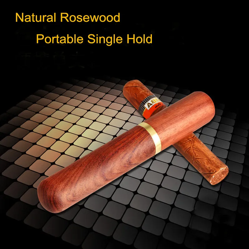 

COHIBA High Quality Gadgets Brown All Soild Wood Lined Cigar Tube Portable