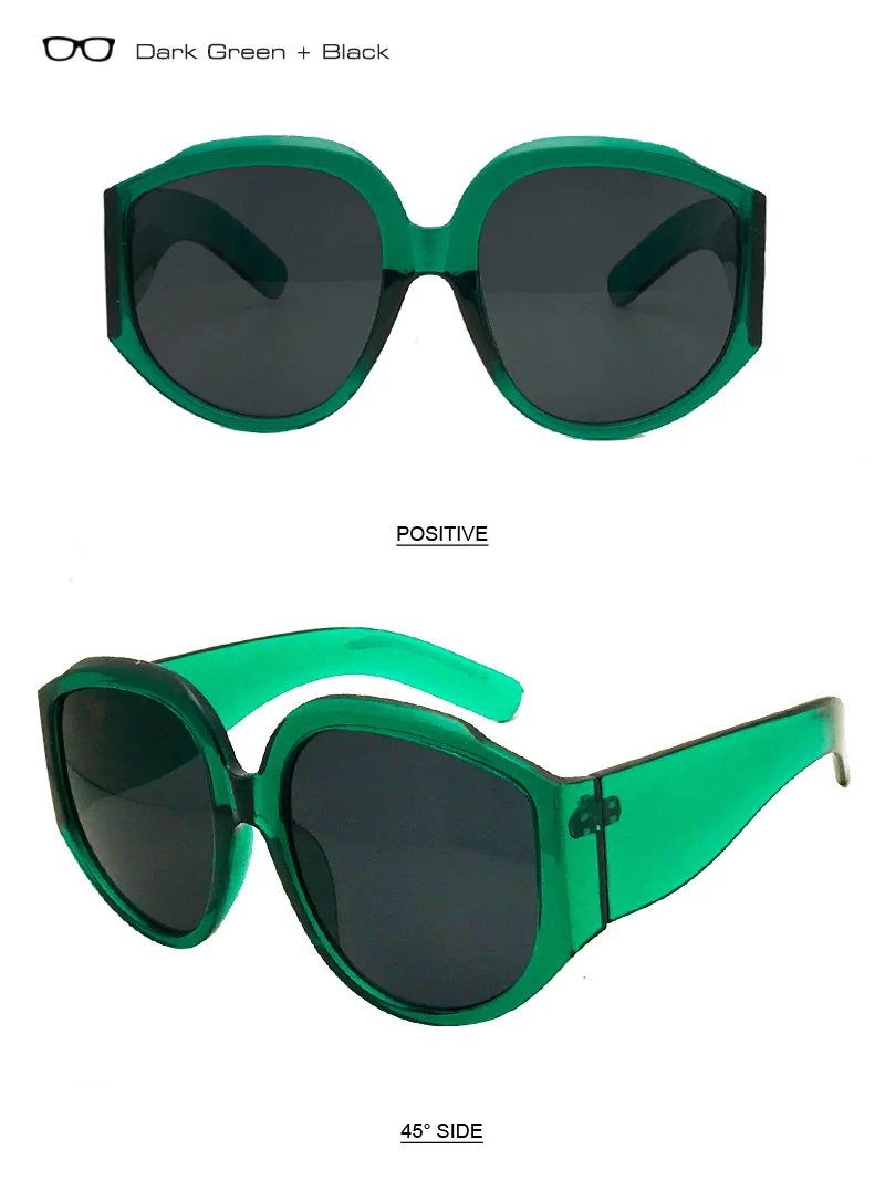 SHAUNA Новое поступление большие женские круглые солнцезащитные очки модные женские оливковые очки в зеленой оправе UV400