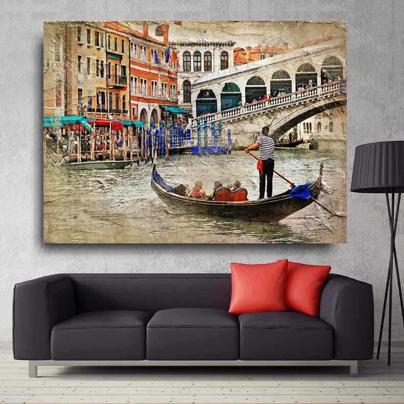 

Embelish HD Spray On Canvas Oil Paintings For Living Room Beautiful Venice Landscape Wall Posters Modern Home Decor Artworks