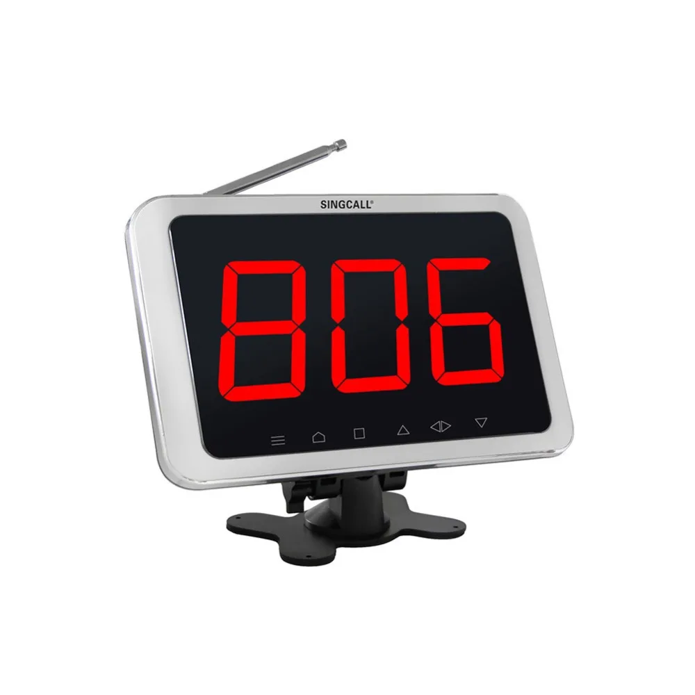 SINGCALL Wireless Calling System.Classic Pager System with Transmitter APE100 and LCD Screen Receiver APE1500