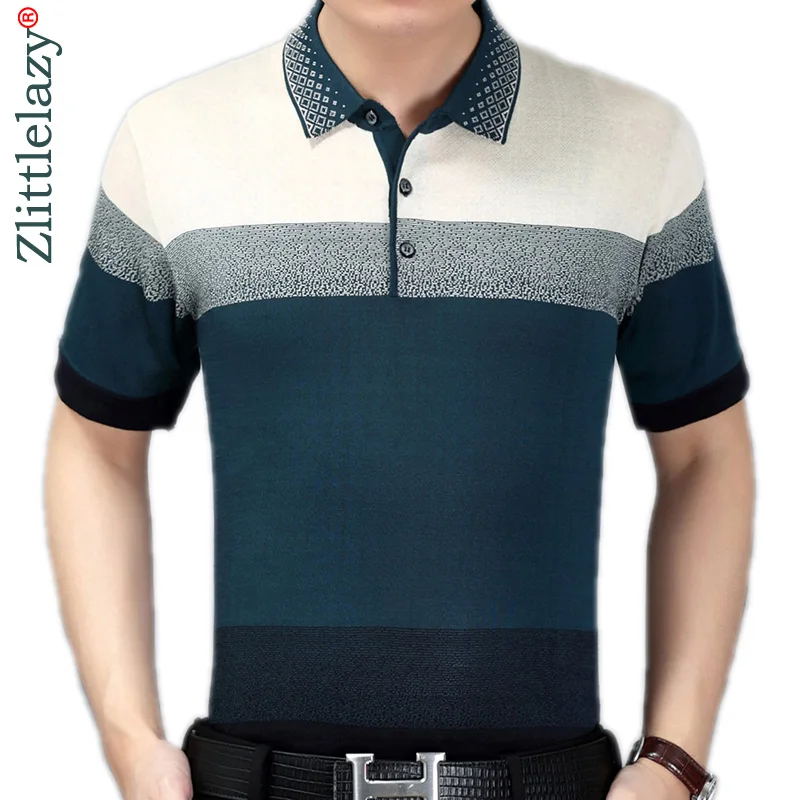 

2019 summer short sleeve knitting polo shirt men clothes striped fashions polos tee shirts pol cool mens clothing poloshirt 960