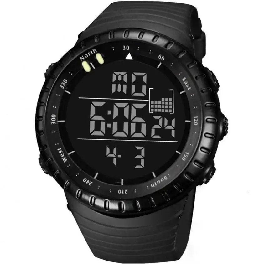 

Fashion Men LED Digital Date Sport Military Rubber Quartz Alarm Waterproof Wrist Watch simple casual silicone watches clock