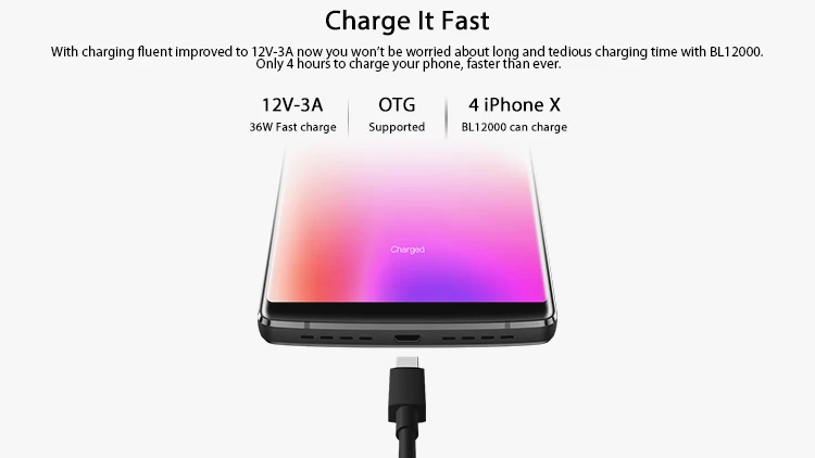 DOOGEE BL12000 4GB RAM 32GB ROM MTK6750T 1.5GHz Octa Core 6.0 Inch Screen 12000mAh Battery Quad Camera Android 7.0 4G LTE Smartphone