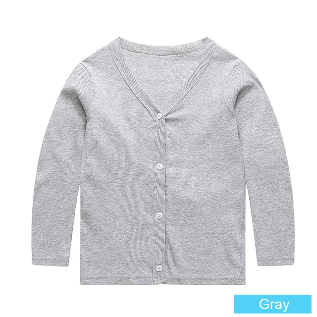 SheeCute Spring Autumn Baby Children Clothing Boys Girls Candy Color Knitted Cardigan Sweater SCH0286 Gray