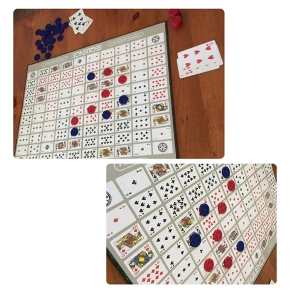 2018 Juegos de secuencia naipes juego estrategia familiar partido escuela juego inglés árabe tarjetas nuevo juego de mesa
