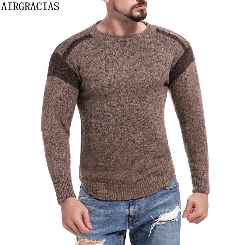 AIRGRACAIS M XL зимний свитер с круглым вырезом мужской кашемировый пуловер мужские