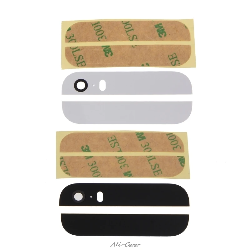 Верхняя и нижняя Задняя стеклянная сменная панель для iPhone 5S черного или белого