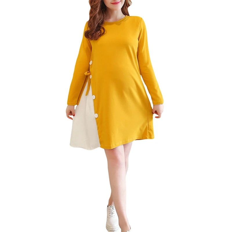 Huixin Winter Maternity Clothes Women Patchwork Pregnant Long Sleeve Pullovers Clothing Pregnant Breastfeeding Knitting Long Blouse Tops
