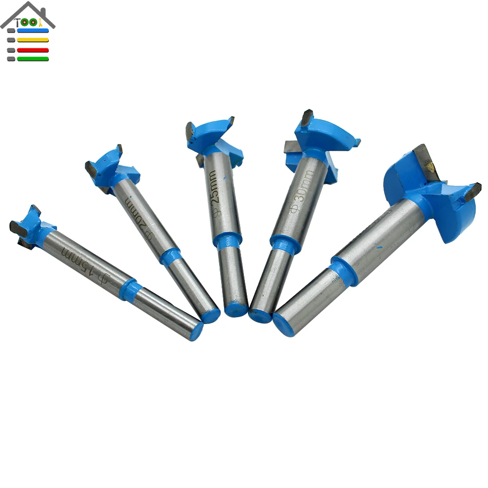 

5pc Forstner Tips Hinge Boring Drill Bit Set for Carpentry Wood Window Hole Cutter Auger Wooden Drilling Dia 15 20 25 30 35mm