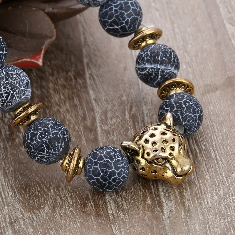 Леопардовый Браслет мужские браслеты для женщин Pulseira Masculina Buda ювелирные изделия Bileklik Pulseira 8 мм натуральный камень бусина Braslet