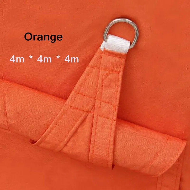 Polyester Outerdoor Rainproof Canvas Pool Sun Shelter Outdoor Canopy Garden Patio Shade Sail Awning Camping Shade Cloth - Цвет: Orange-4x4x4