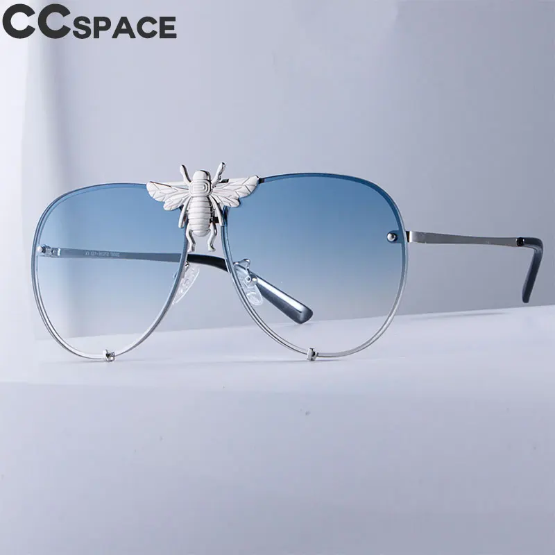 Роскошные солнцезащитные очки Bee Pilot, металлическая оправа, градиентные линзы, UV400, Ретро стиль, для мужчин и женщин, 47850 - Цвет линз: gradient blue