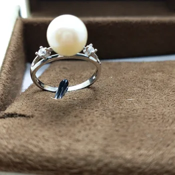 

FLZB , Fine Jewelry High Quality Ring Natural Pearl in 925 Sterling Silver with White gold plated New Jewelry Arrivals 2018