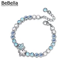 BeBella star браслет с шармами из кристаллов, сделанный с кристаллами Swarovski для женщин подарок для девочек
