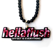 Розовый зеленый камуфляж hellaflush знак хип-хоп мода кулон автомобиль Стайлинг JDM подкладке Зеркало заднего вида орнамент Бусины Цепочки и ожерелья