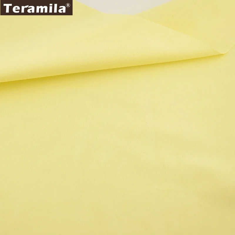 Хлопок teramila ткани 25 сплошной цвет Шарм пакеты жира метр домашний текстиль для постельных принадлежностей лоскутное ремесло одежда - Цвет: 50cmx160cm yellow