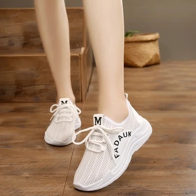 

2019 new old Beijing cloth shoes summer solid color breathable mesh shoes casual sports running women's shoes