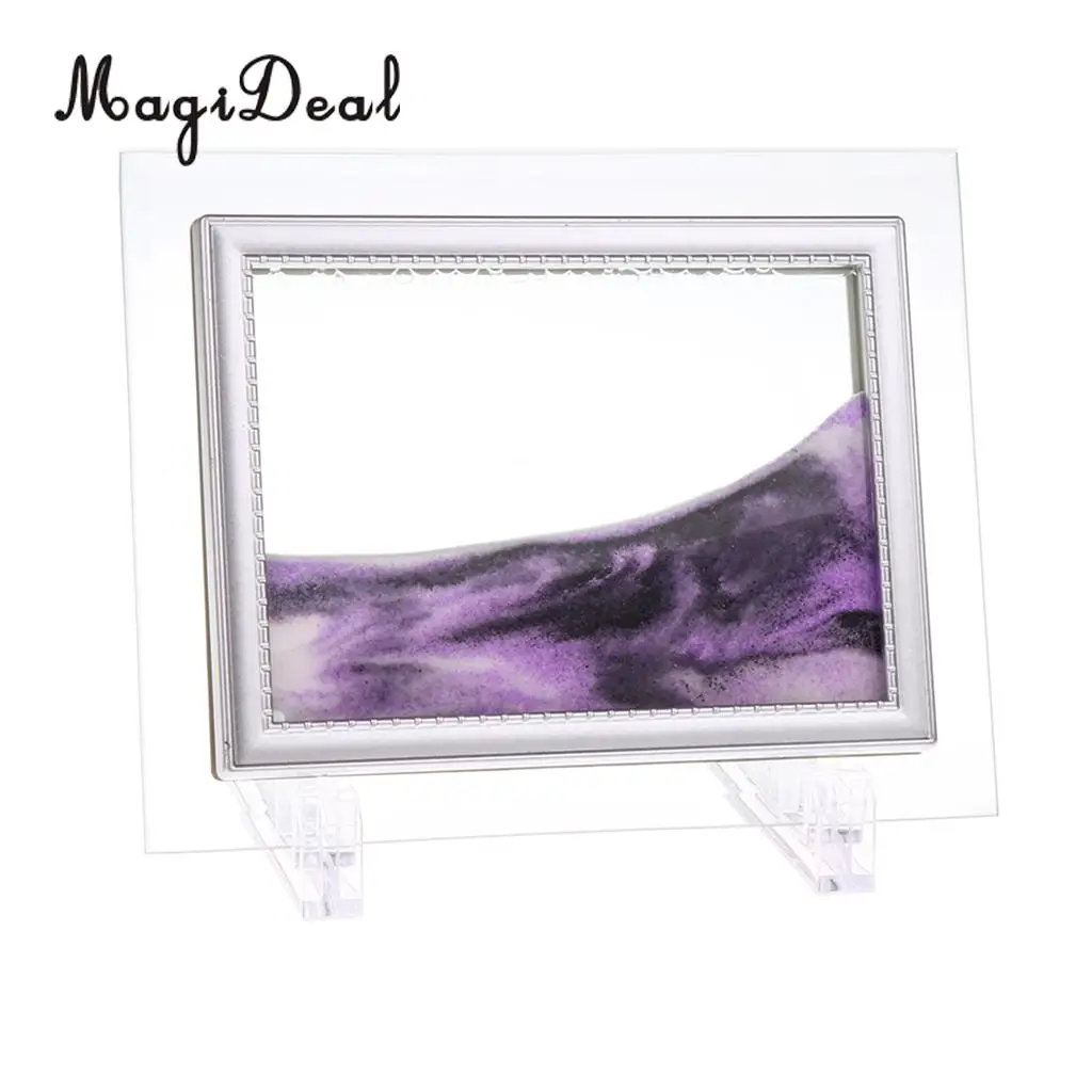 Mix Visual Illusion Floating Liquid Motion Timer Landscape Liquid Sanglass Flowing Sand Drawing Toy Desk Supplies 