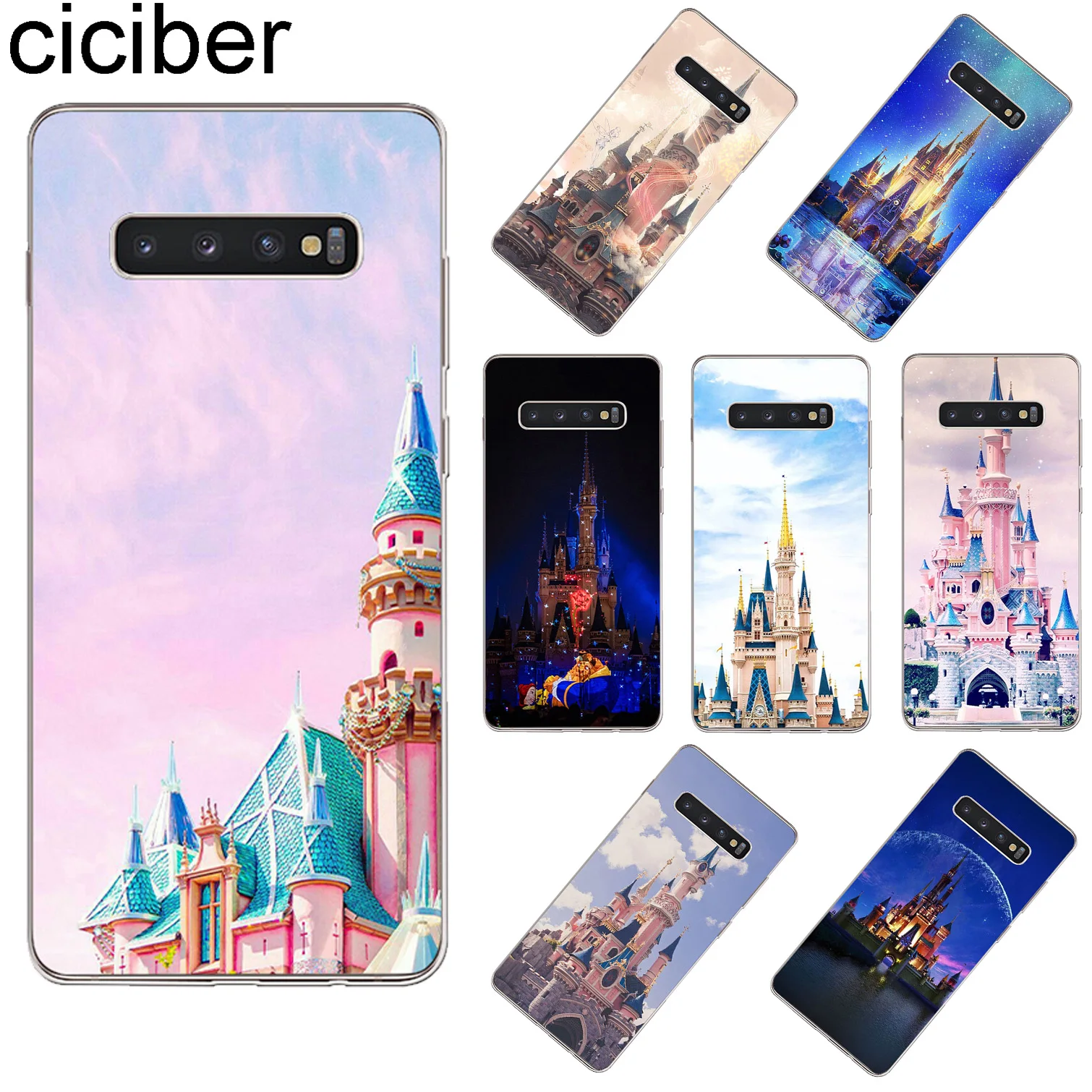 

Ciciber For Samsung Galaxy S10 S9 S8 Plus S10e Clear Soft TPU Cover Phone Case For S5 S7 S6 Edge S5 mini Cinderella Castle Coque