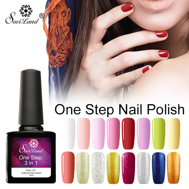 Best Offers Saviland 10ml 3 In 1 UV Gel Varnish Soak Off One Step Nail Gel Polish No Need Top Base Coat for Nails Art Vernis Semi Permanent