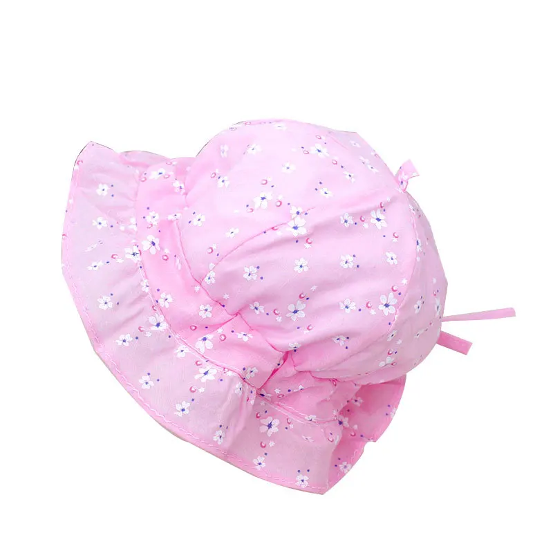

New Soft Cotton Summer Baby Sun Hat Infant Baby Bucket Hat Floral Cute Denim Cotton Toddler Kids Tractor Cap