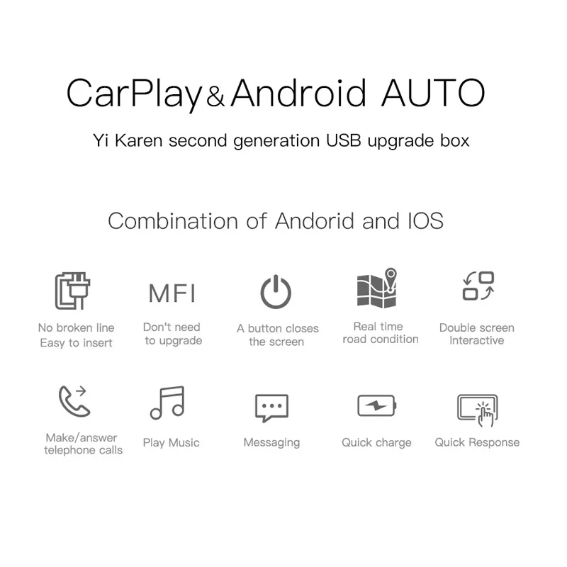 Новое поколение USB CarPlay Dongle для Android Мультимедиа gps радио со встроенным микрофоном Siri Голосовое управление CarPlay и Android Auto