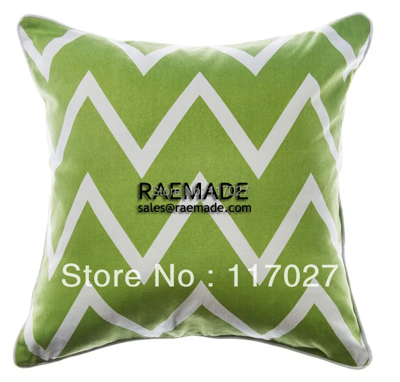 Lime Green Zig Zag Chevron Decorative Pillow Print Throw Pillow