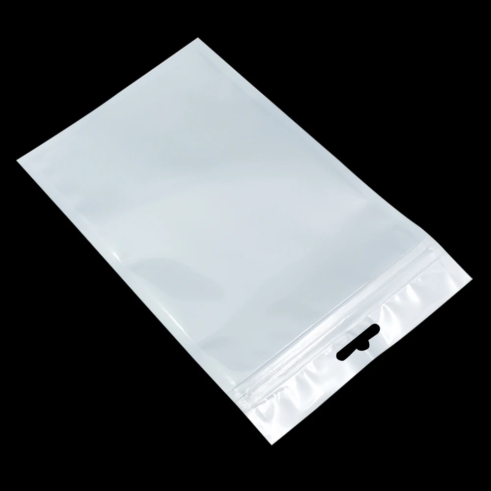 Оптовая продажа; 12 см * 20 см прозрачный/белый молния Ziplock Пластик упаковки bag само уплотнение почтовый замок хранения Чехлы полиэтиленовый
