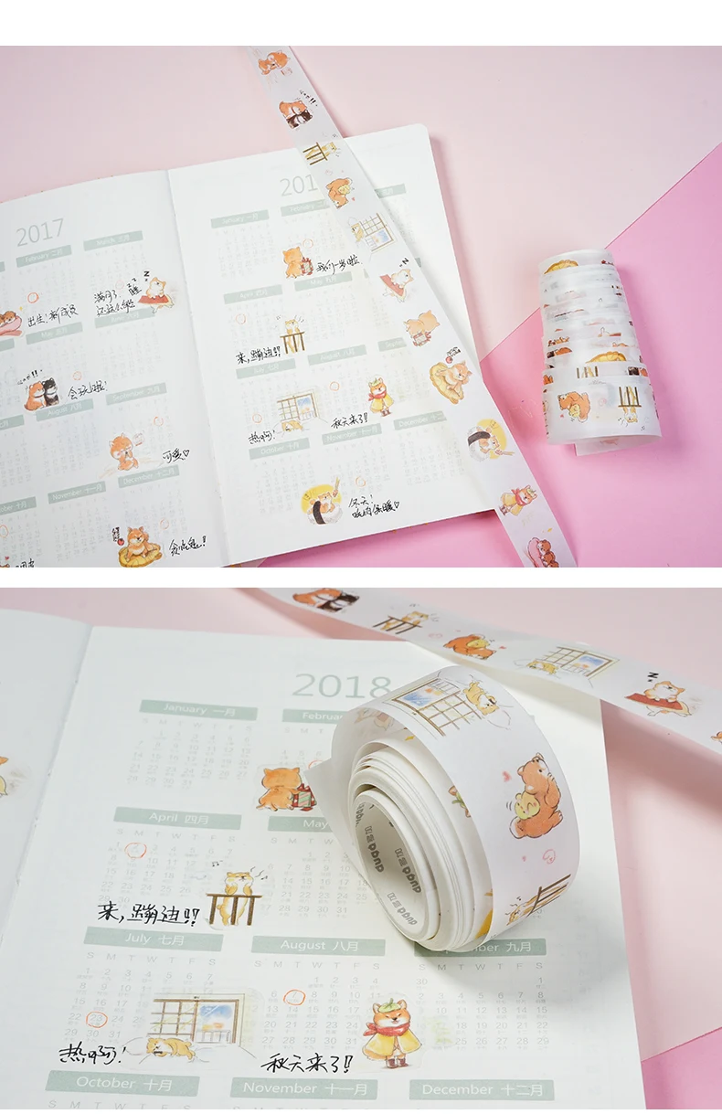 kawaii животных милые Косплей Shiba/кошка/корги/пуделем; лента для декорации Washi DIY планировщик дневник в стиле Скрапбукинг маскирующая лента Escolar