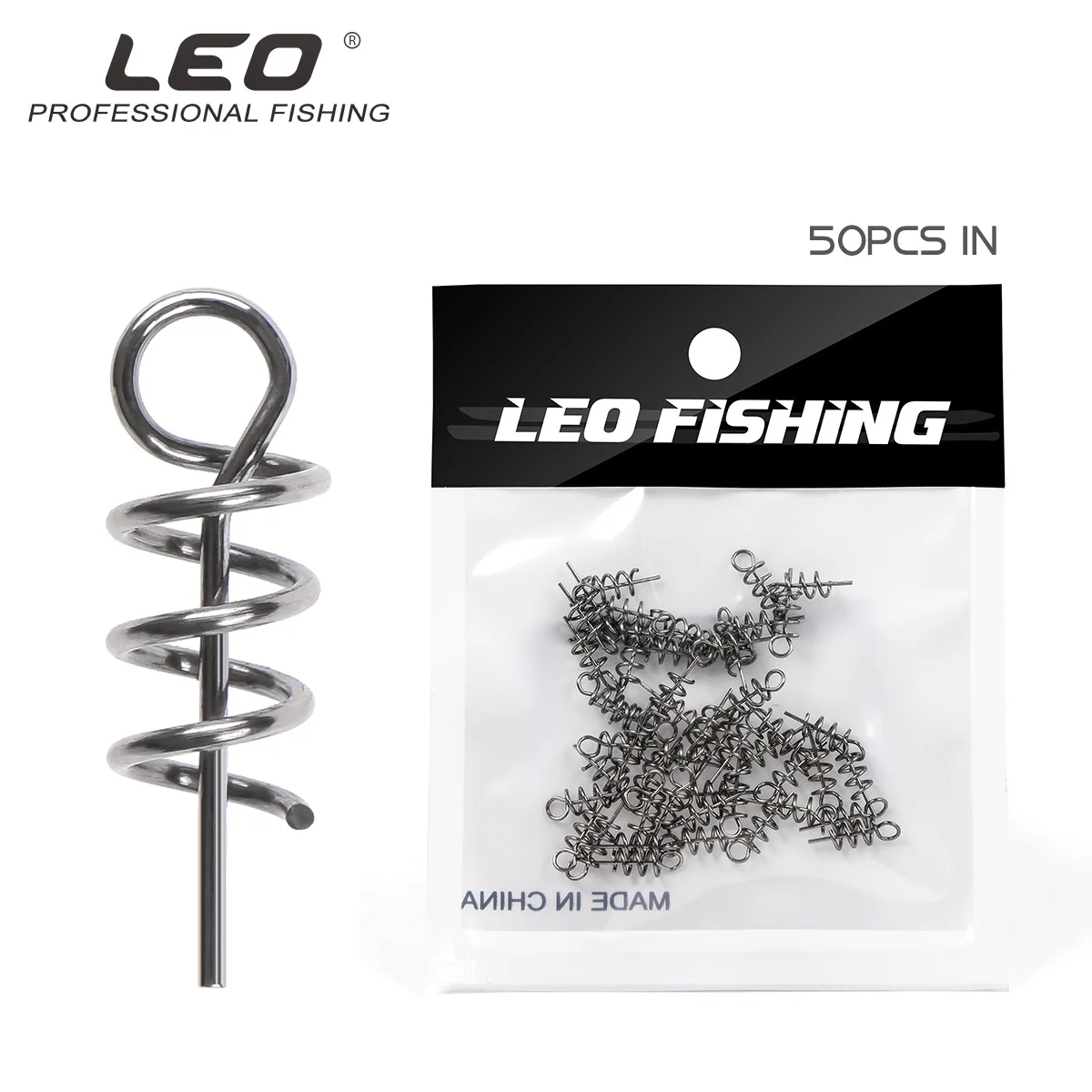 

50pcs/lot LEO Lure Spring Pin 27853 Fishing Accessories Lock Needle Soft Bait with Crank Hook Fishing Tackle Pesca Spring Swivel