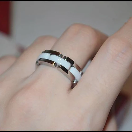 

Elegance Simple Ceramic Rings for Women Engagement Fashion High Quality Titanium Steel Rings Brand Jewelry Hot Rings
