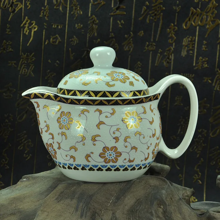 Ретро Китайский кунг-фу керамический чайник с ситечком ручной работы ДРАКОН ЦВЕТОК пуэр чайный горшок 350 мл фарфор самовар кунг-фу чайная посуда - Цвет: Royal Flower