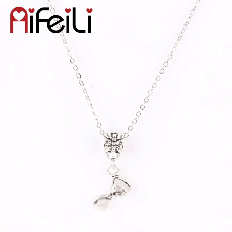 AIFEILI Cute Musical Notes Pendant Necklace European Fashion Trend Women Jewelry Charm High Quality Gift | Украшения и аксессуары