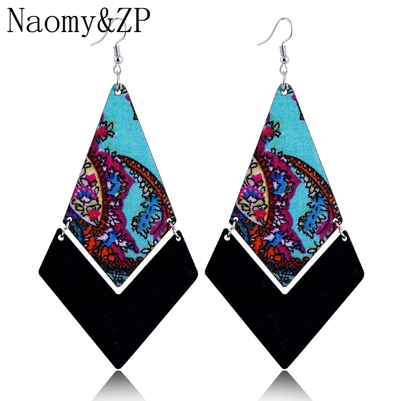 

Naomy&ZP Punk Style Statement Wood Earrings For Women Boho Bohemia Drop Earrings Hanging Dangle Earrings Vintage Fashion Jewelry