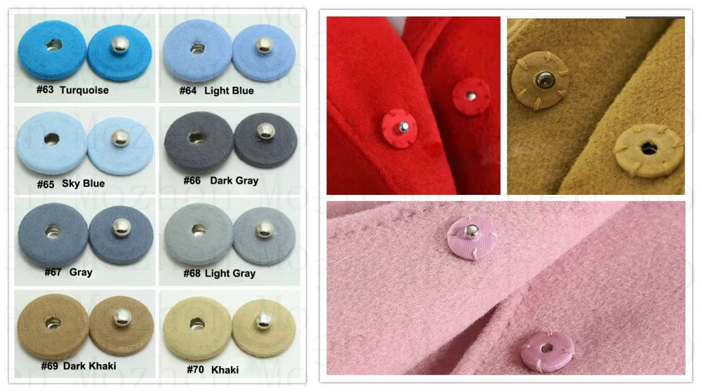 

fabric covered Metal Round Press Studs Snap Fasteners Sewing Buttons DIY Garment 11 13 16 18 21 23 25mm 10 sets/lots