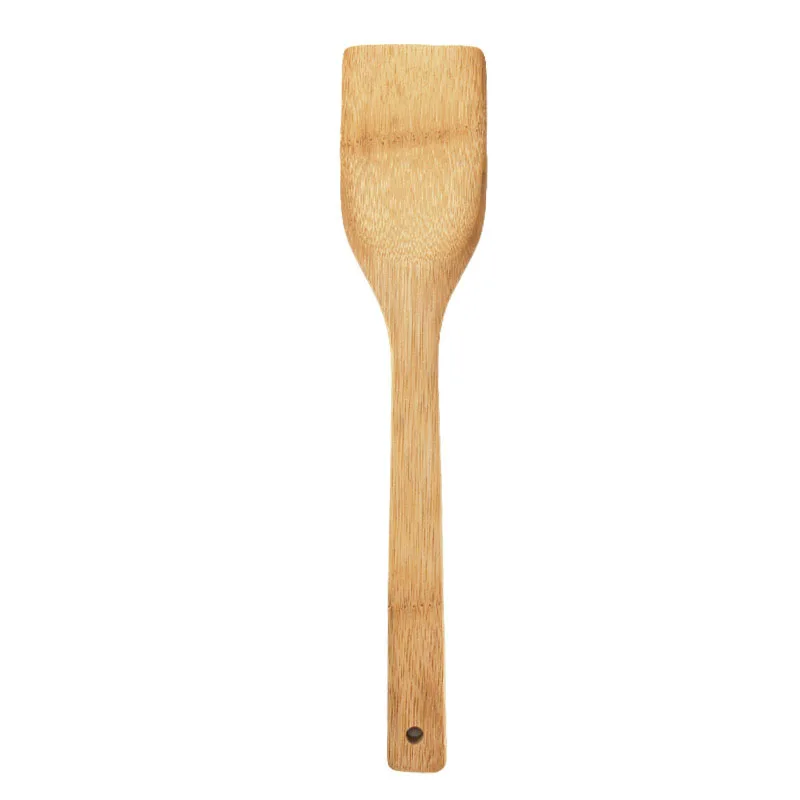 2/5pcs 100 natural Long handled bamboo spade stir fry spatula The original color Kitchen